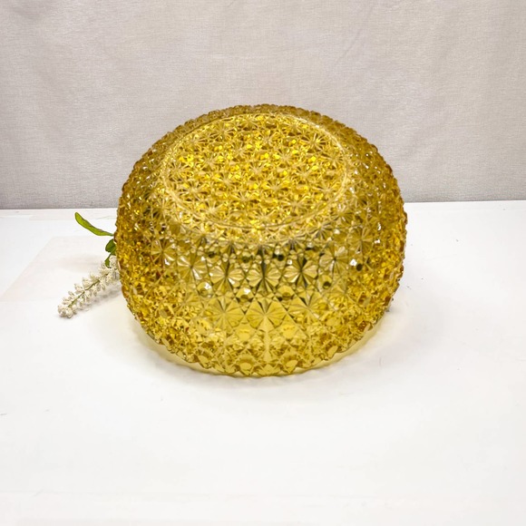 EAMPG Berry Bowl Daisy & Buttons Hard to find 9" Wide Amber - Picture 3 of 4